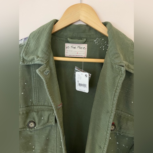 Free People Olive Green Star-Patterned Women's Jacket - Picture 12 of 16